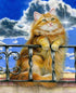 Fluffy Brown Cat - Diamond Painting Kit